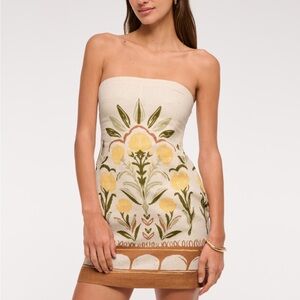 NWOT The A&F Scarlett Strapless Linen-Blend Skort